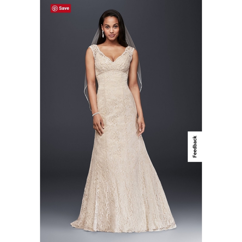 Lace off shoulder a-line wedding dress 4